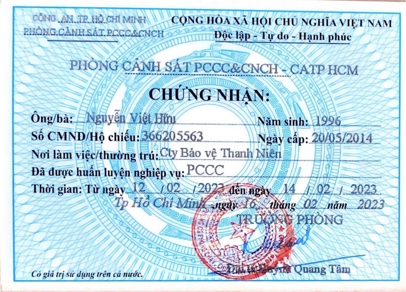 Giấy chứng nhận Phòng cháy chữa cháy